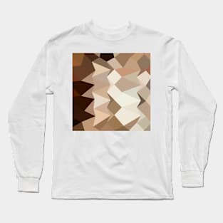 Burlywood Brown Abstract Low Polygon Background Long Sleeve T-Shirt